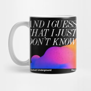 The Velvet Underground / Heroin - Minimalist Lyric Artwork Design Mug